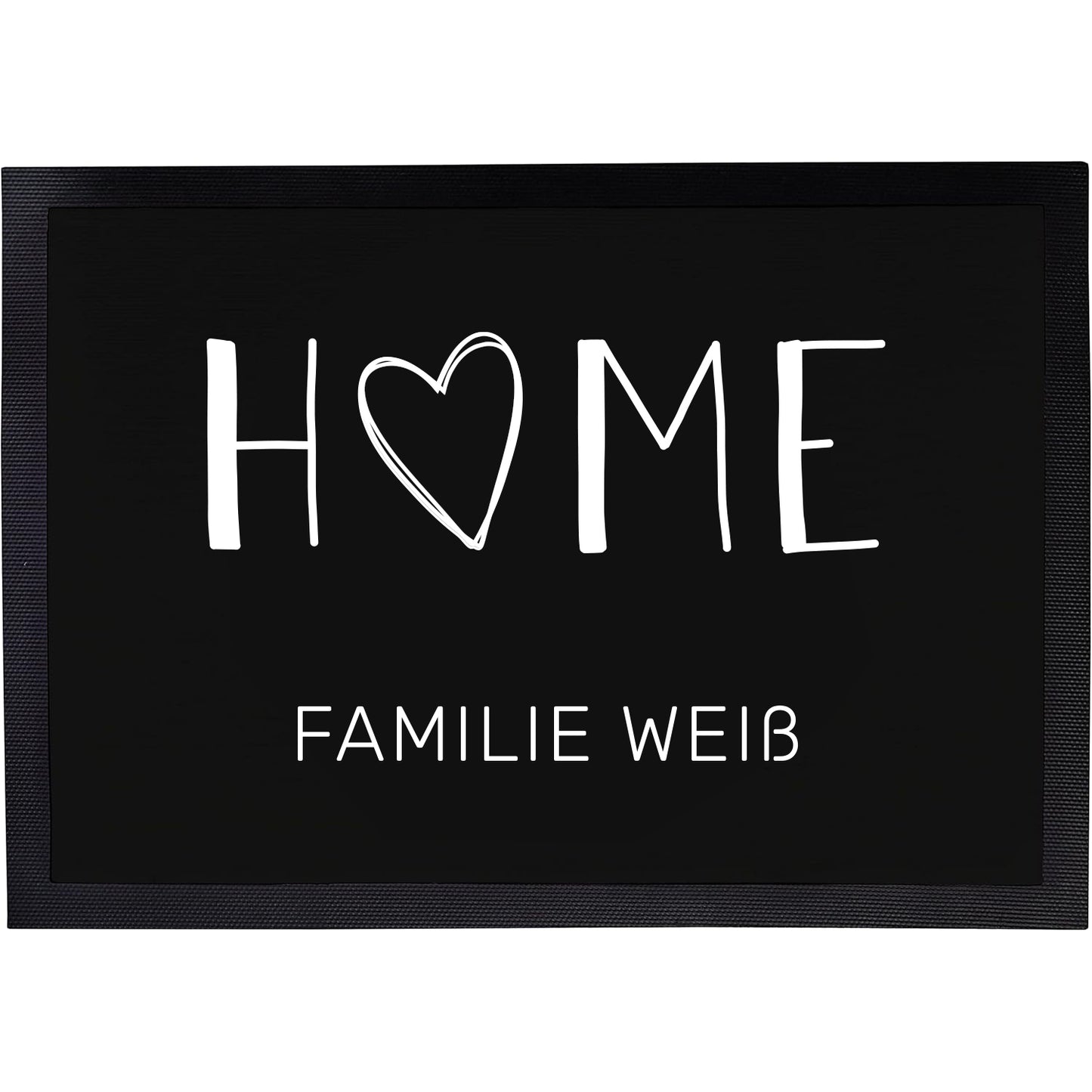 Fußmatte mit Familienname | Home mit Herz