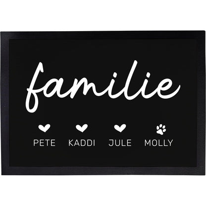 Fußmatte mit Vornamen & Pfote | Familie 8