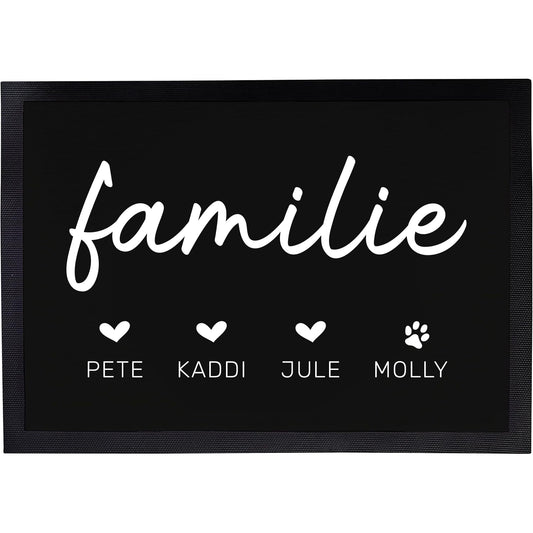 Fußmatte mit Vornamen & Pfote | Familie 8