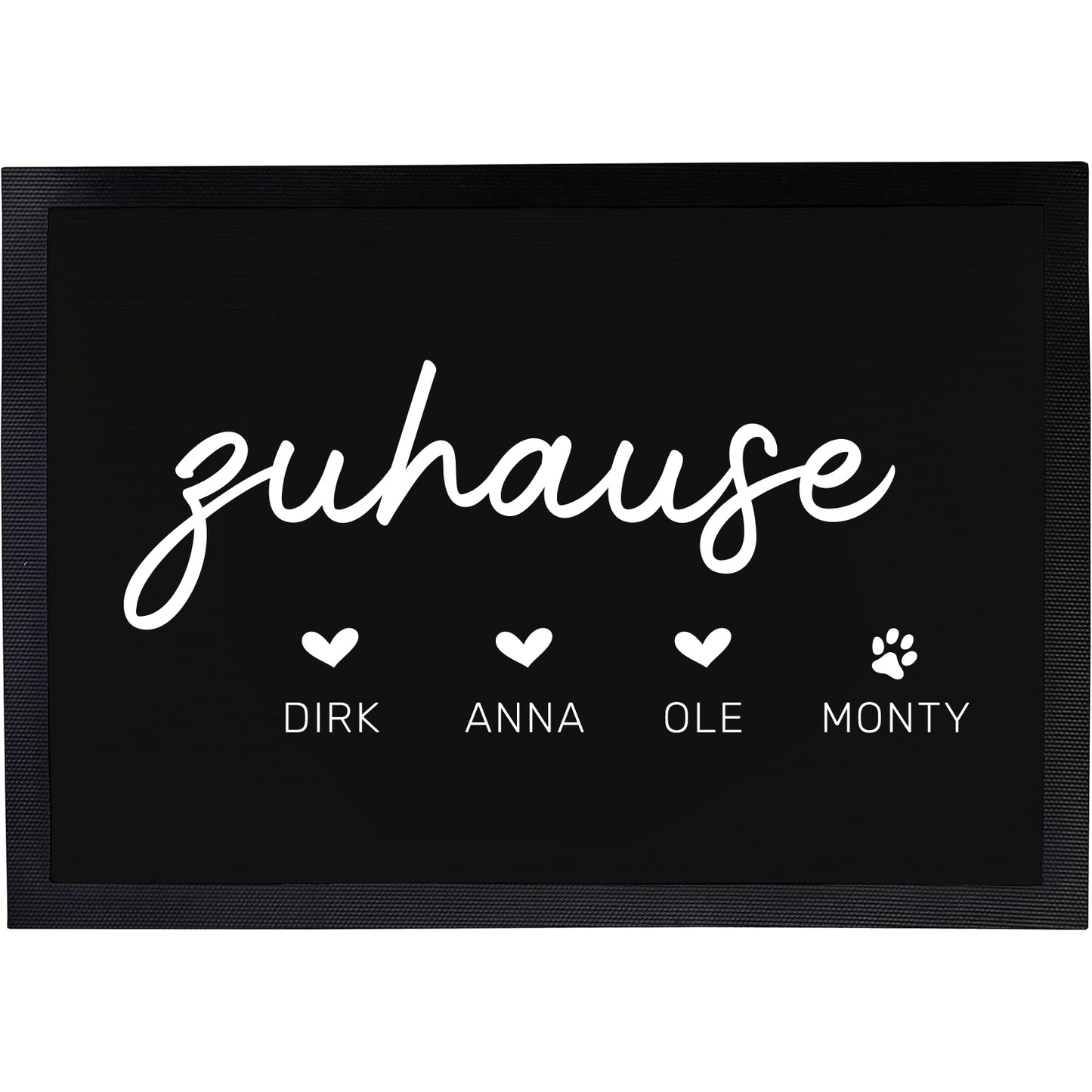 Fußmatte mit Vornamen & Pfote | Zuhause