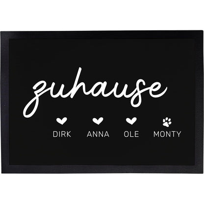 Fußmatte mit Vornamen & Pfote | Zuhause