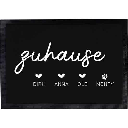 Fußmatte mit Vornamen & Pfote | Zuhause