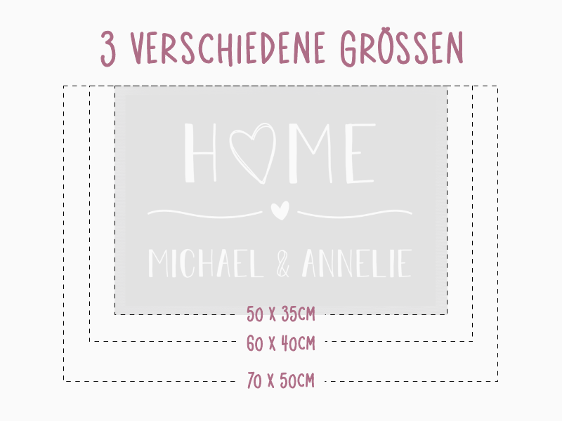 Fußmatte mit Vornamen & Pfote | Zuhause