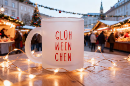 Glastasse mit Namen | Glühweinchen - Rot