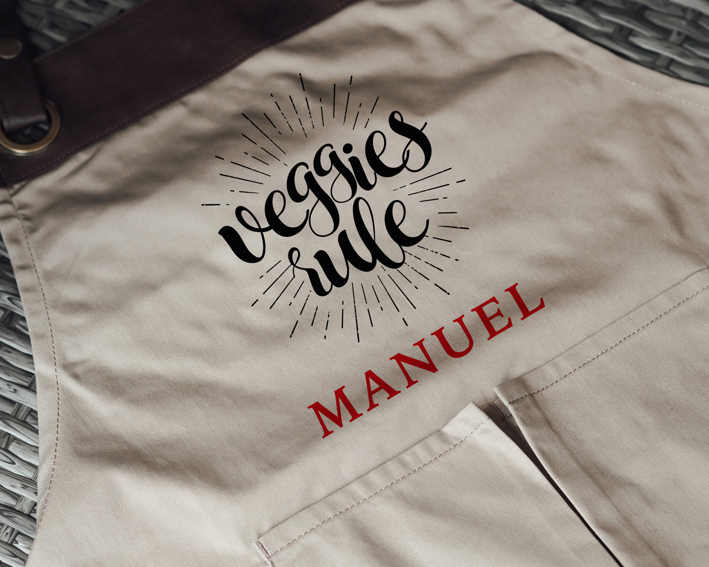 Kochschürze mit Name | Veggies rule