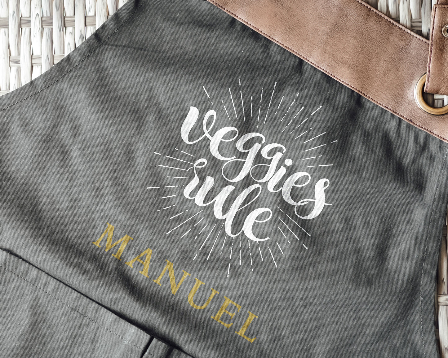 Kochschürze mit Name | Veggies rule