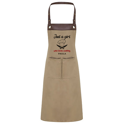 Kochschürze mit Name | Just a Girl Who Loves Cooking