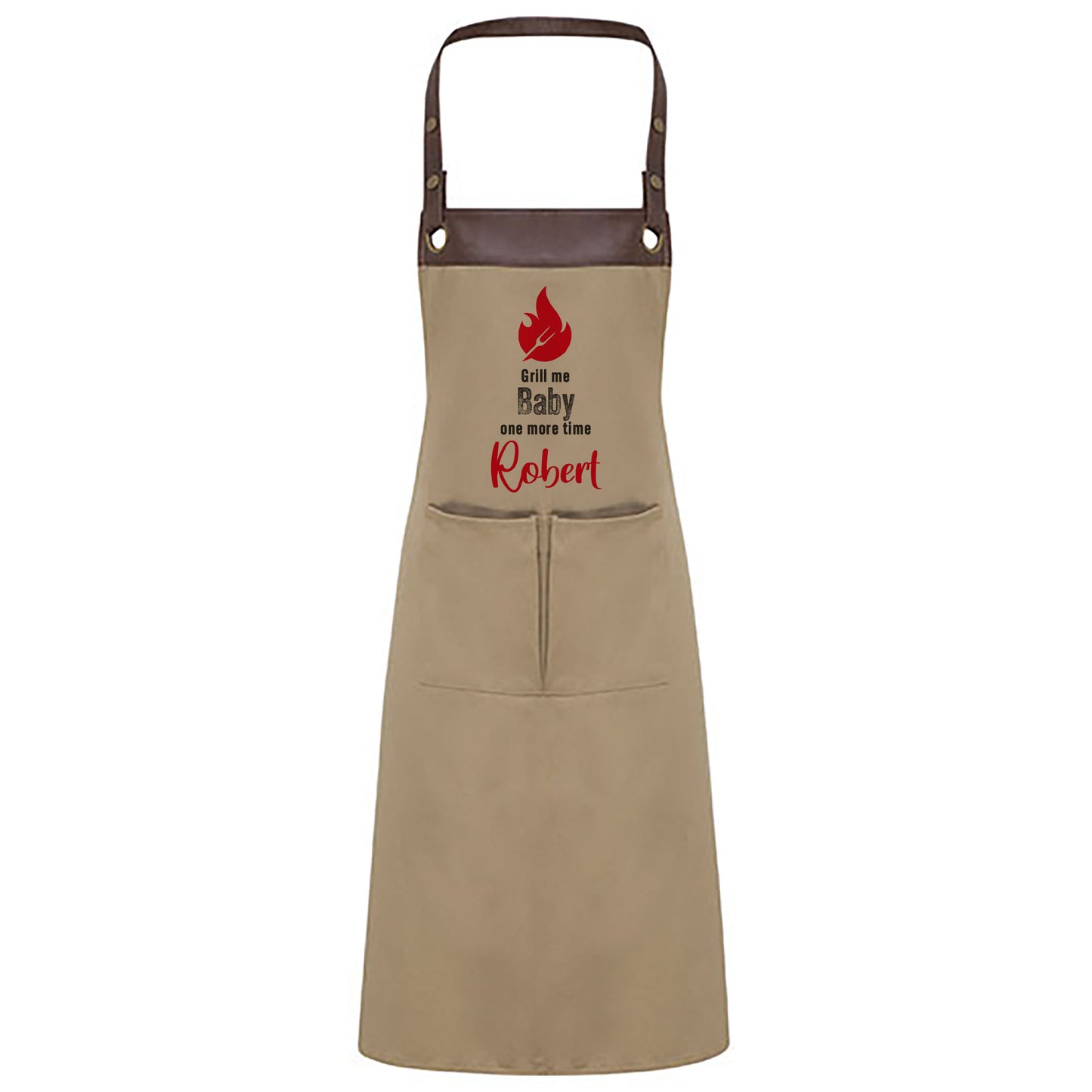 Grillschürze mit Name | Grill me baby one more time