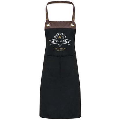 Grillschürze mit Name + Geburtsjahr | Mein Grill - Meine Regeln
