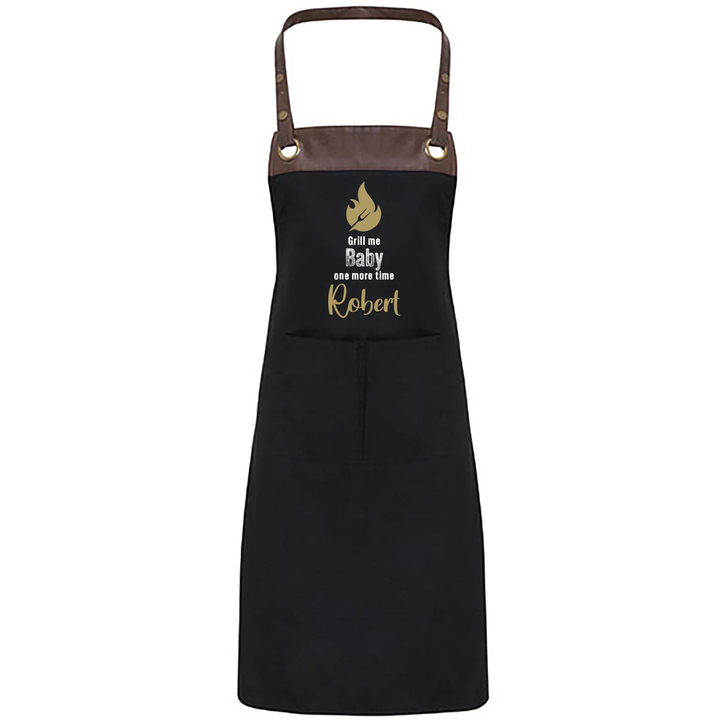 Grillschürze mit Name | Grill me baby one more time