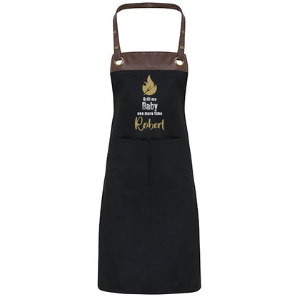 Grillschürze mit Name | Grill me baby one more time