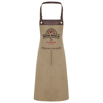 Grillschürze mit Name + Geburtsjahr | Mein Grill - Meine Regeln