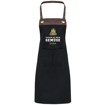 Grillschürze mit Name | Fleisch ist mein Gemüse