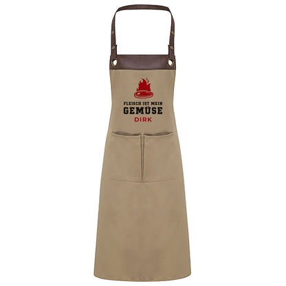 Grillschürze mit Name | Fleisch ist mein Gemüse