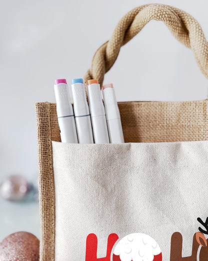 Jute Pocket Tasche mit Namen | Ho Ho Ho