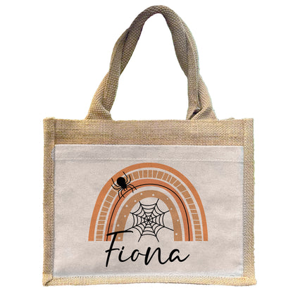 Jute Pocket Tasche mit Namen | Halloween 2