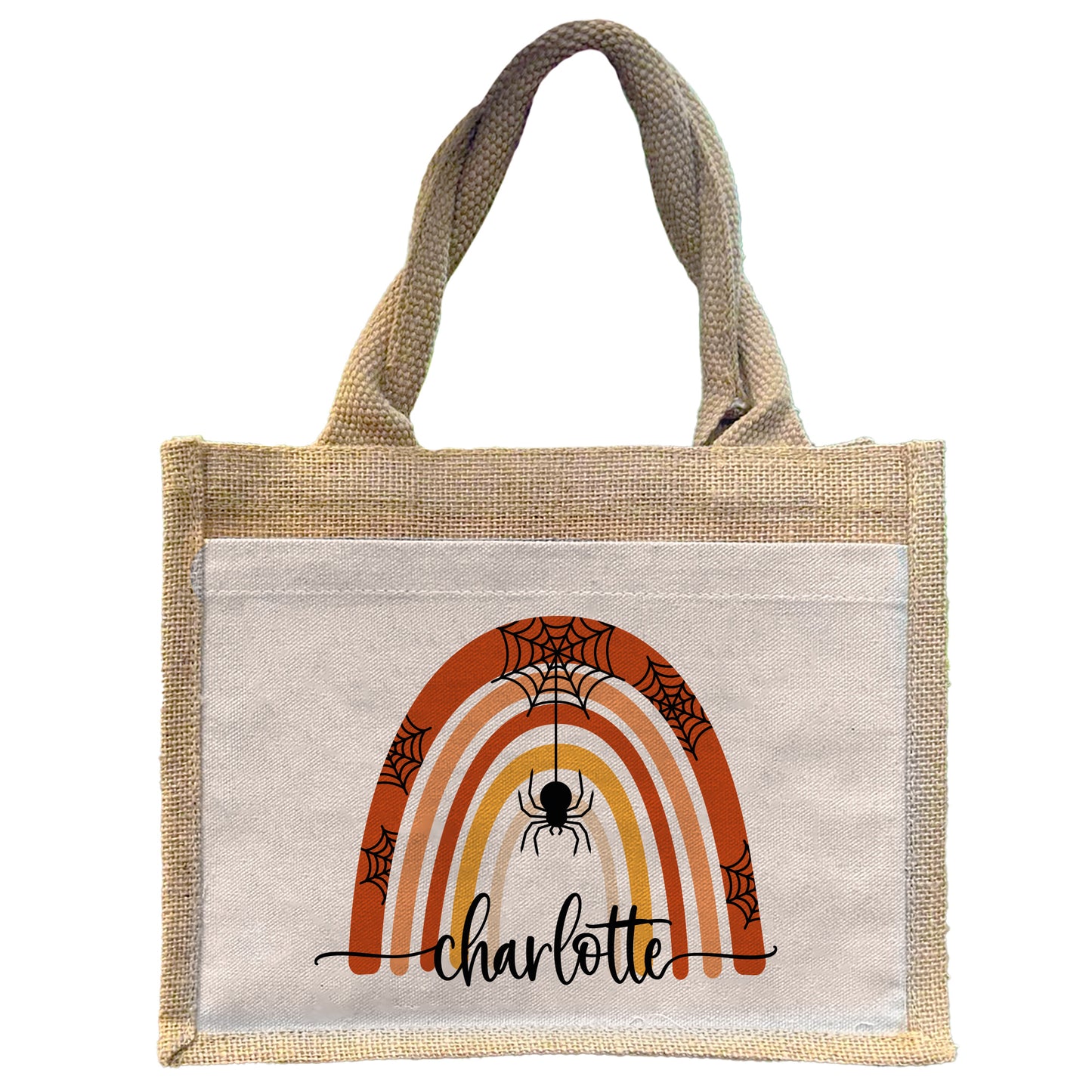 Jute Pocket Tasche mit Namen | Halloween 4