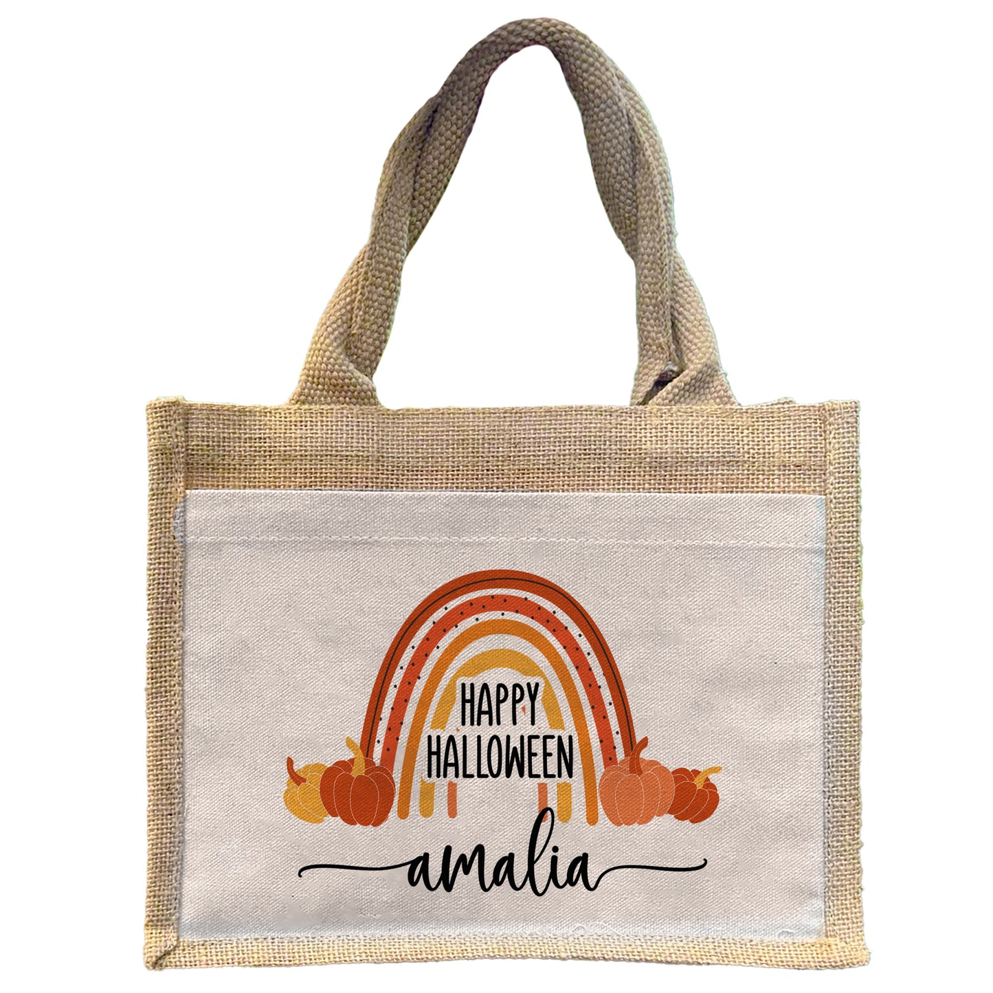 Jute Pocket Tasche mit Namen | Halloween 5