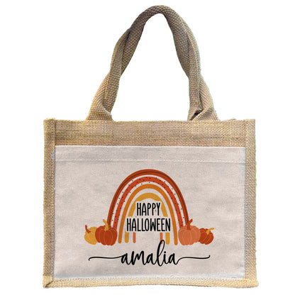 Jute Pocket Tasche mit Namen | Halloween 5