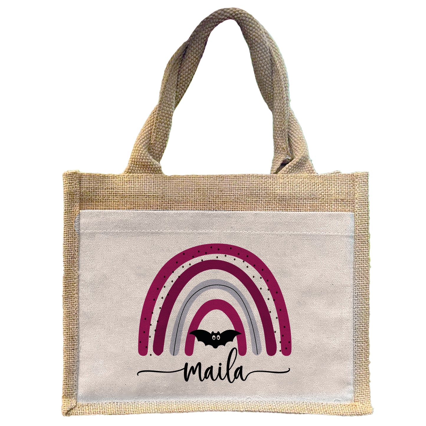 Jute Pocket Tasche mit Namen | Halloween 6