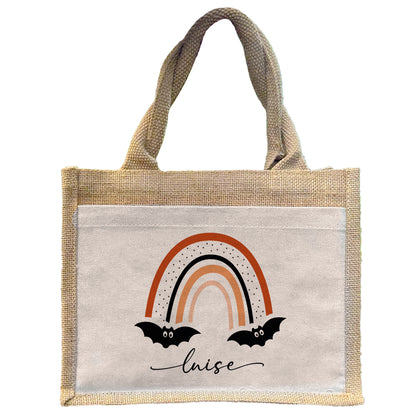 Jute Pocket Tasche mit Namen | Halloween 7