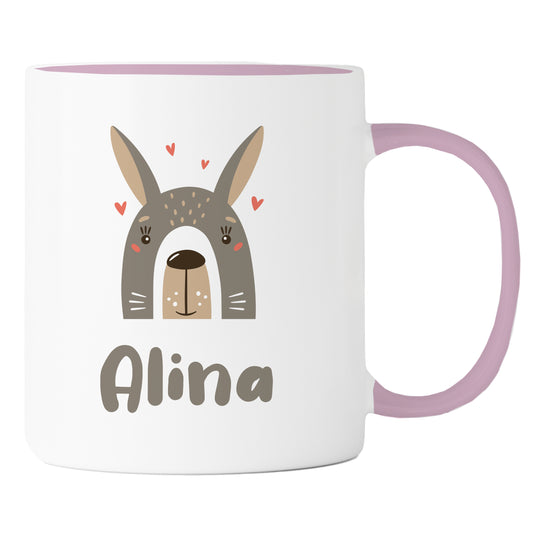 Keramik Tasse mit Name | Hase