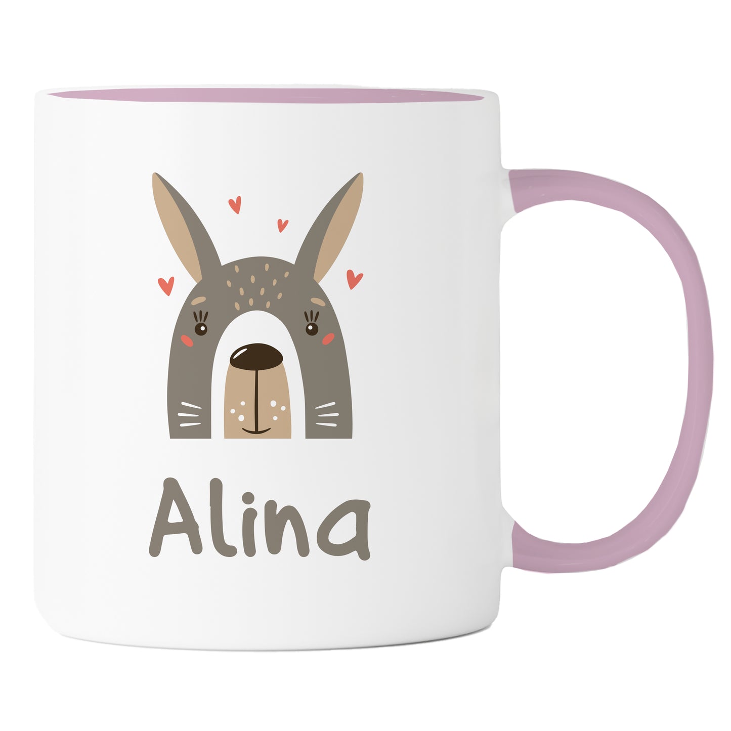 Keramik Tasse mit Name | Hase