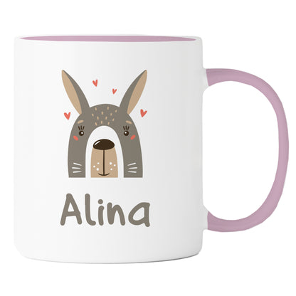 Keramik Tasse mit Name | Hase