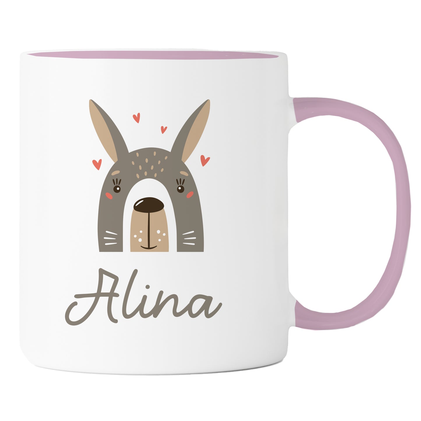 Keramik Tasse mit Name | Hase