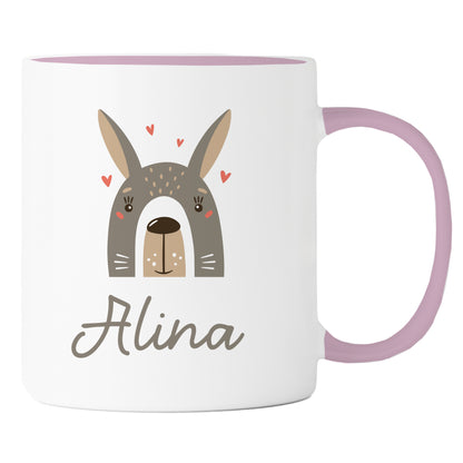 Keramik Tasse mit Name | Hase