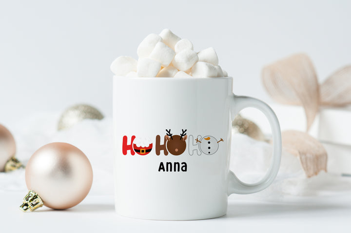 Personalisierte Tasse | mit Wunschnamen | Ho Ho Ho | Geschenk für Weihnachten, Nikolaus und Adventszeit