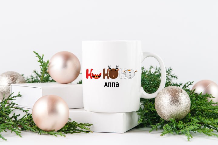 Personalisierte Tasse | mit Wunschnamen | Ho Ho Ho | Geschenk für Weihnachten, Nikolaus und Adventszeit