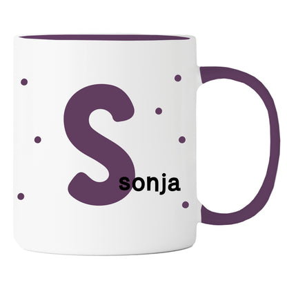 Keramik Tasse mit Namen | Initiale