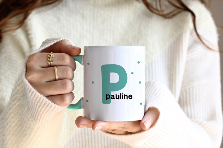 Personalisierte Tasse | Initiale Name | zum Verschenken | für Kinder und große Leute | Geburtstag | Keramik in 13 verschiedenen Farben