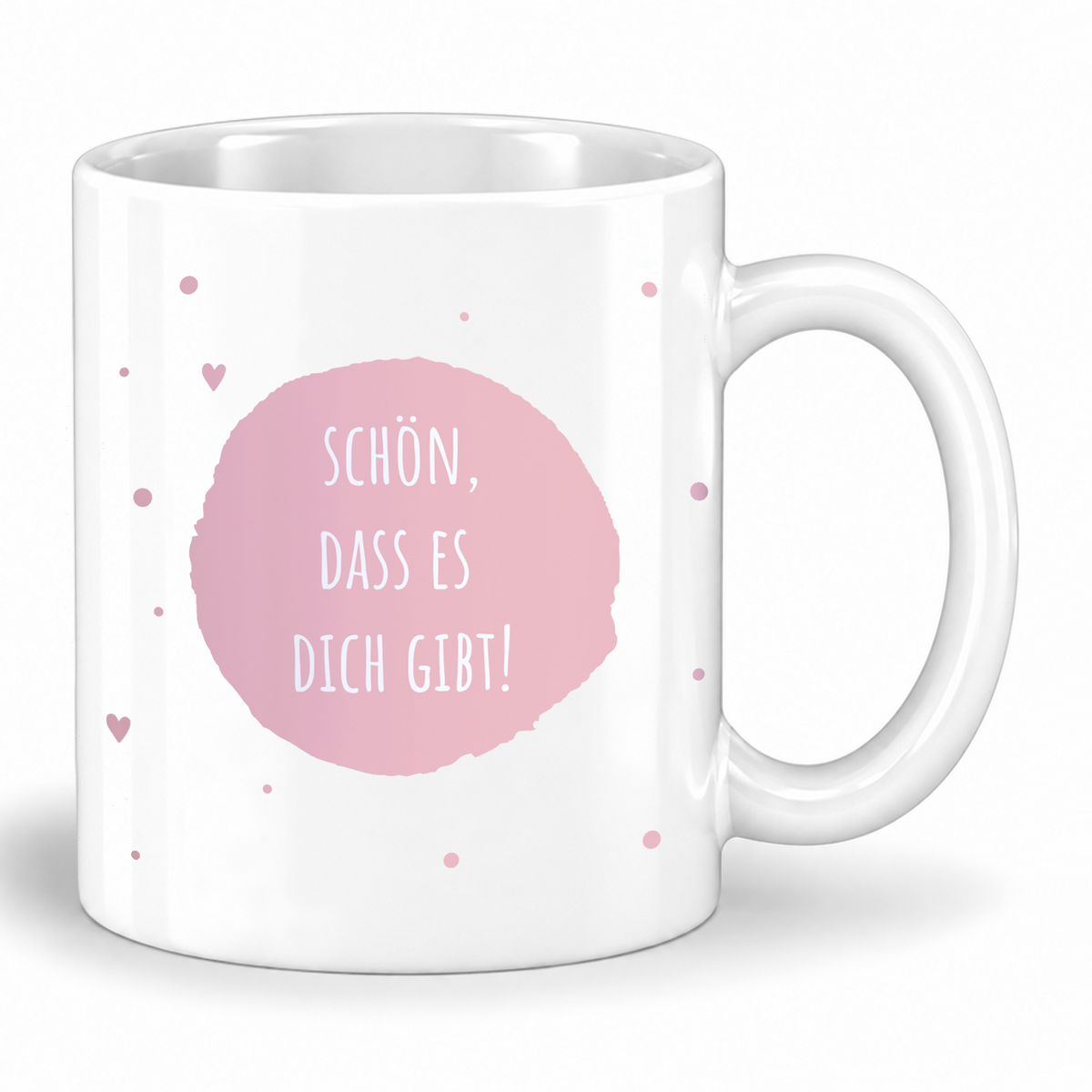 Keramik Tasse mit Namen | Schön, dass es Dich gibt | rosa