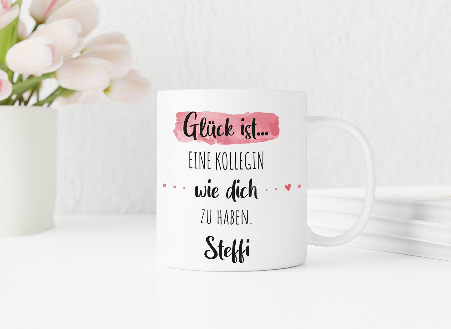 Keramik Tasse mit Namen | Glück ist eine Kollegin wie dich zu haben