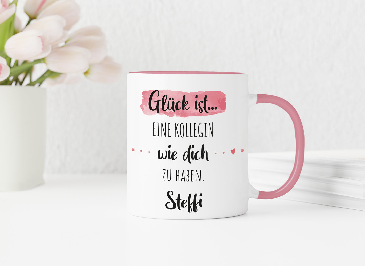 Keramik Tasse mit Namen | Glück ist eine Kollegin wie dich zu haben