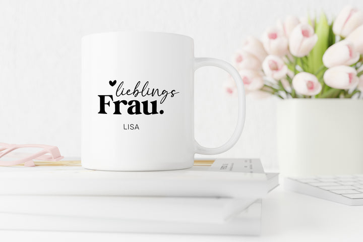 Personalsiertes Paar Geschenk | Lieblingsfrau | Name | für deine Freundin | Partnerin | weiße Kaffee Tasse | Einzigartiges Geschenk für sie