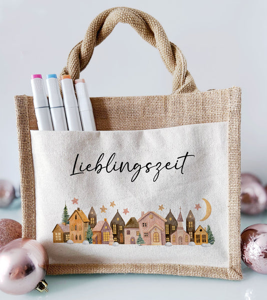 Jute Pocket Tasche | Lieblingszeit