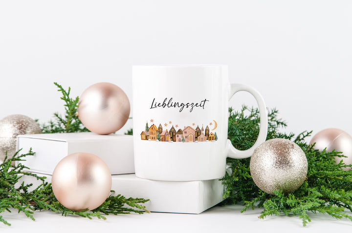 Kaffeetasse | Tasse für Kakao oder Glühwein | Lieblingszeit | Geschenk für Weihnachten und Adventszeit