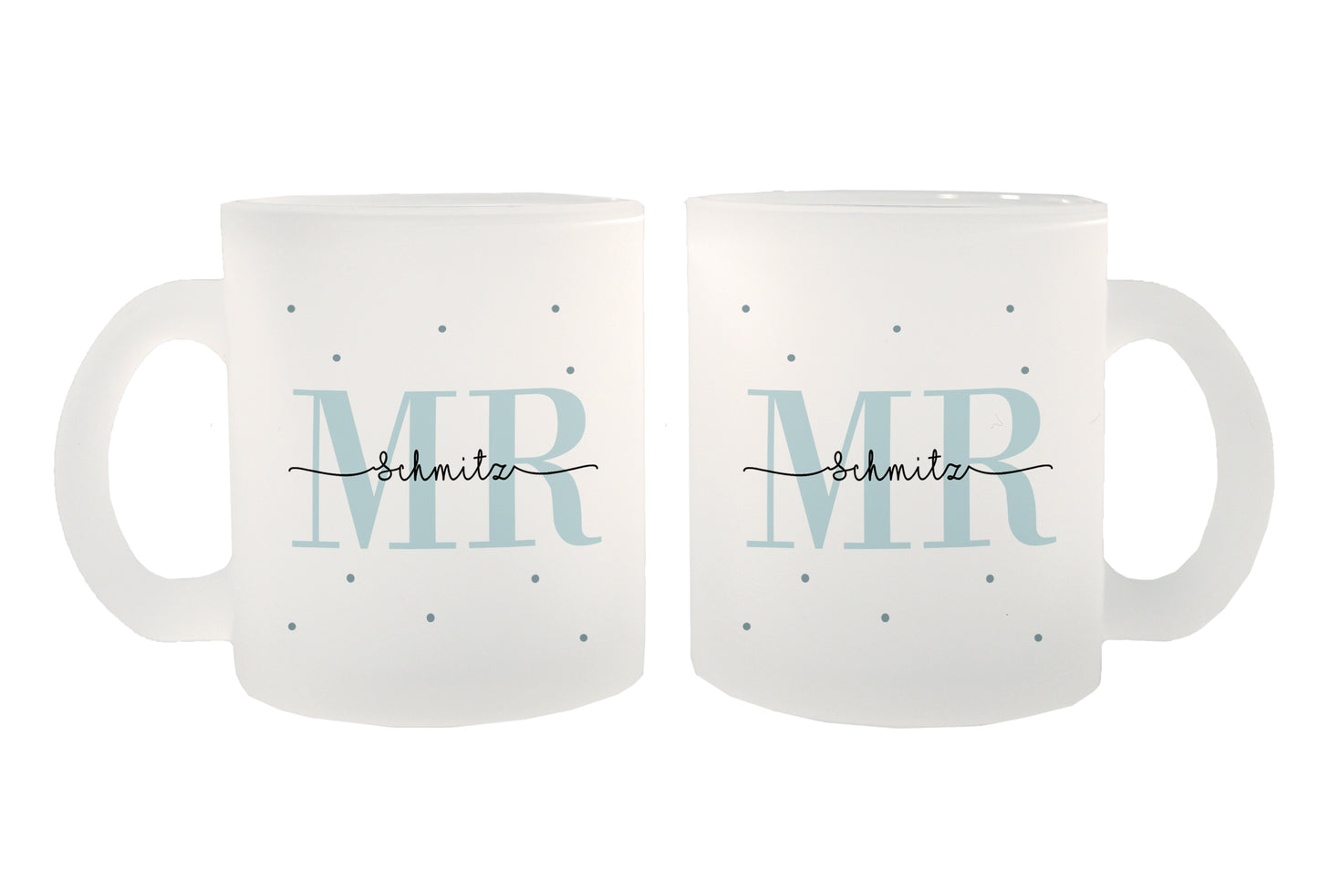 Glas Tassen-Set mit Namen + Datum | Mr + Mr