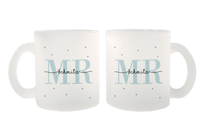 Glas Tassen-Set mit Namen + Datum | Mr + Mr