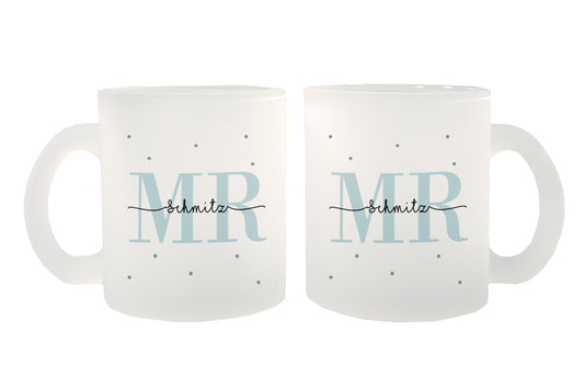Glas Tassen-Set mit Namen + Datum | Mr + Mr