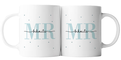 Keramik Tassen-Set mit Namen + Datum | Mr + Mr