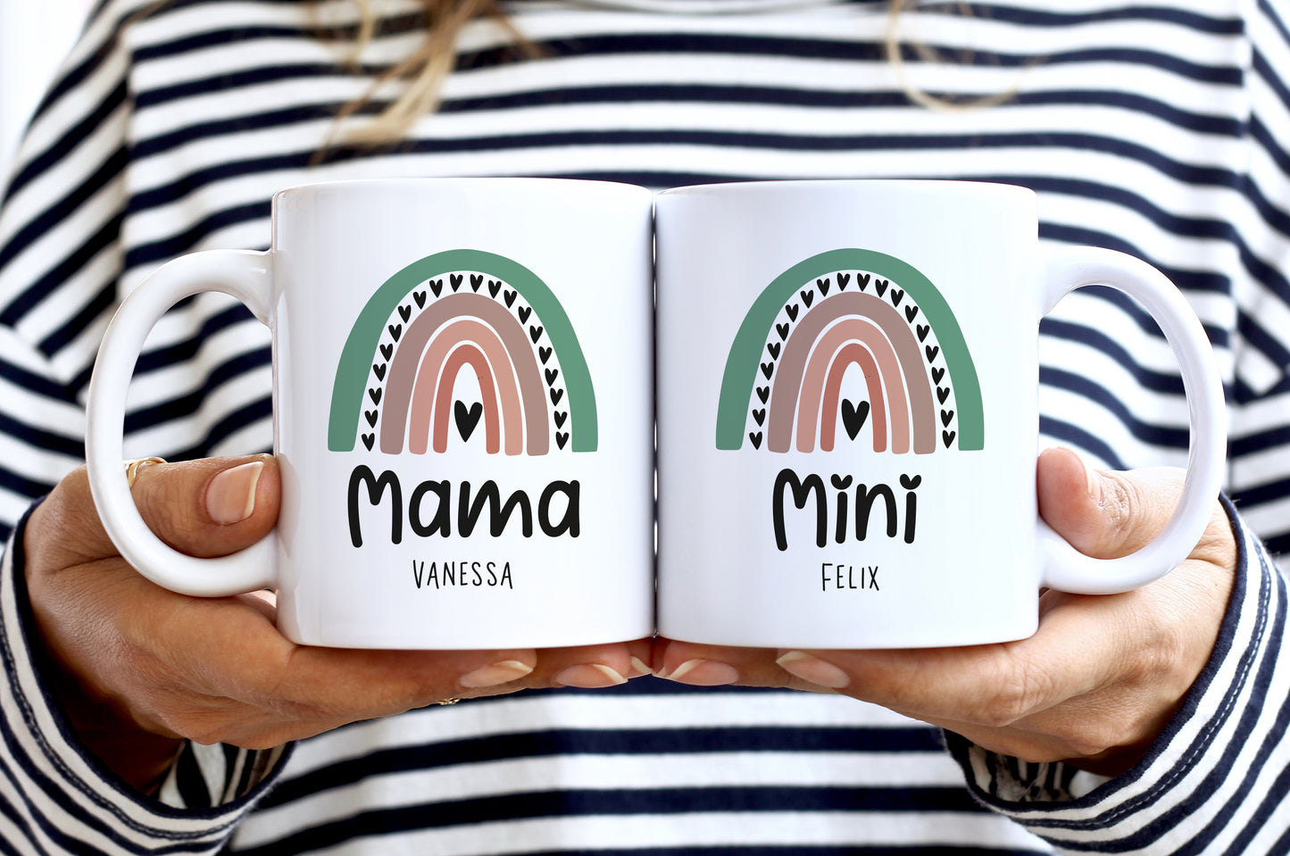 Keramik Tassen-Set mit Name | Mama + Mini