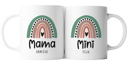 Keramik Tassen-Set mit Name | Mama + Mini