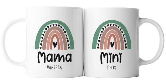 Keramik Tassen-Set mit Name | Mama + Mini