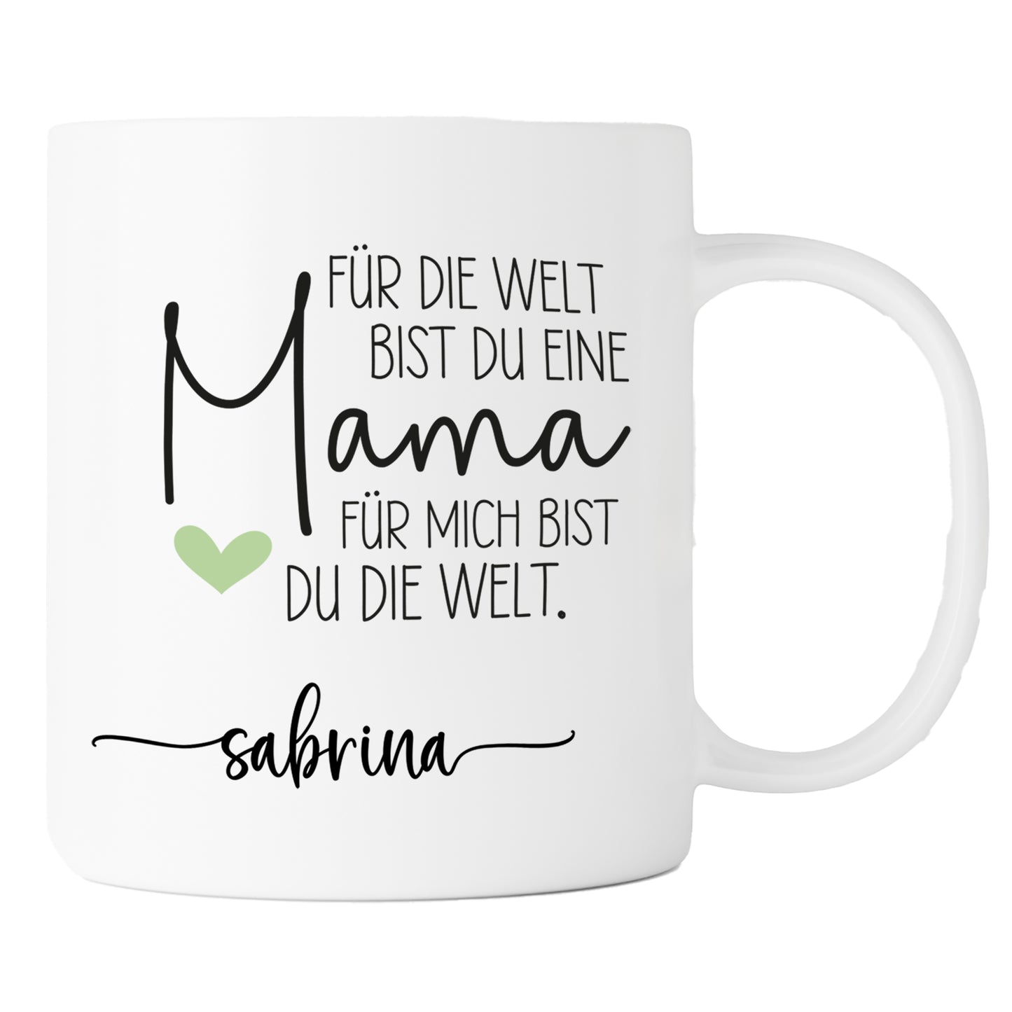 Keramik Tasse mit Name | Mama, für mich bist du die Welt