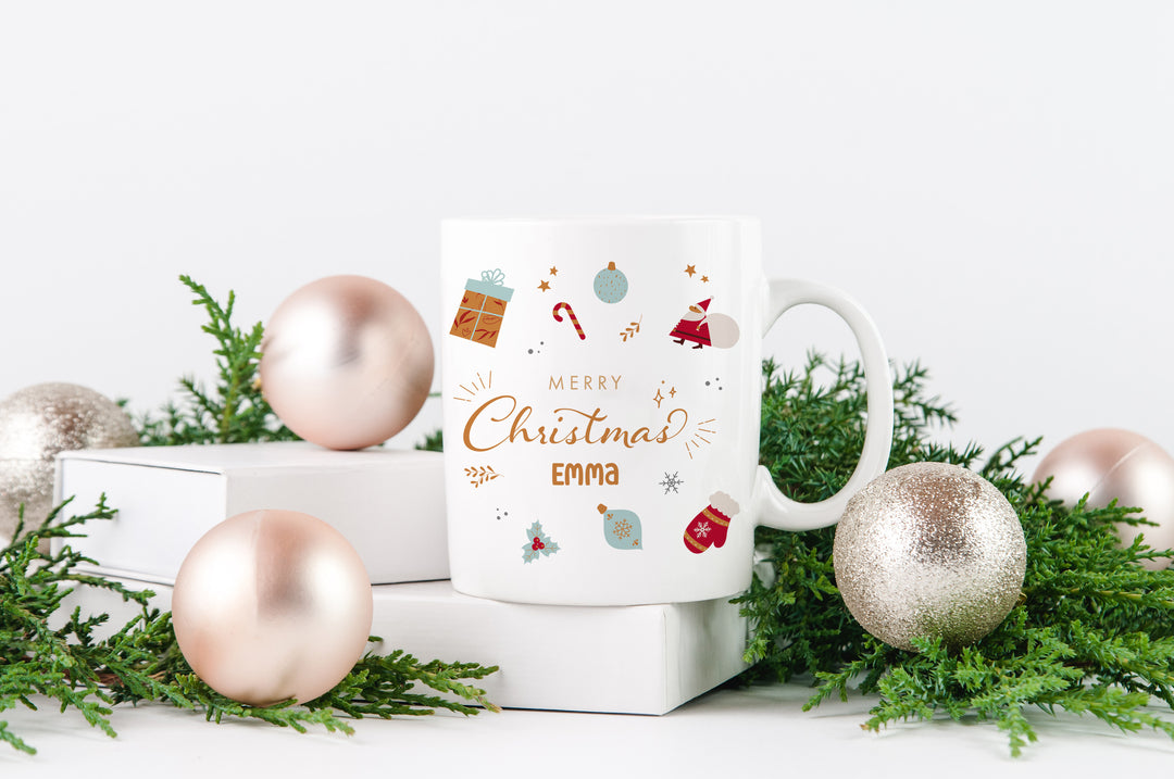 Personalisierte Tasse | mit Wunschnamen | Merry Christmas | Geschenk für Weihnachten, Nikolaus und Adventszeit
