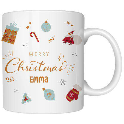 Keramik Tasse mit Name | Merry Christmas